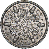 1928 Sixpence - George V British Silver Coin