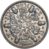 1933 Sixpence - George V British Silver Coin