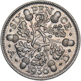 1936 Sixpence - George V British Silver Coin