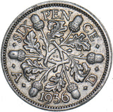 1936 Sixpence - George V British Silver Coin