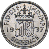 1937 Sixpence - George VI British Silver Coin
