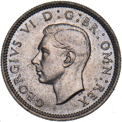 1943 Sixpence - George VI British Silver Coin