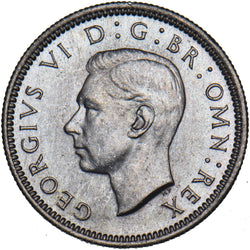 1944 Sixpence - George VI British Silver Coin
