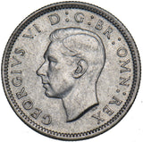 1944 Sixpence - George VI British Silver Coin