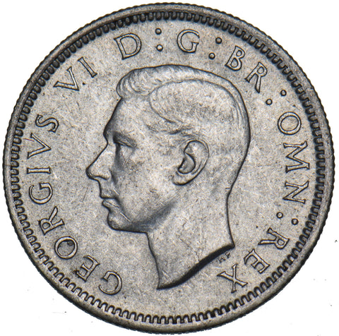 1944 Sixpence - George VI British Silver Coin