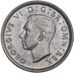 1944 Sixpence - George VI British Silver Coin