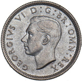 1944 Sixpence - George VI British Silver Coin