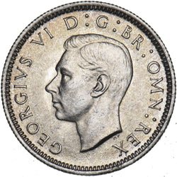 1945 Sixpence - George VI British Silver Coin
