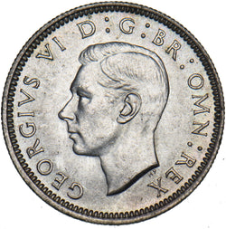 1945 Sixpence - George VI British Silver Coin
