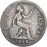 1848 Groat (Fourpence) - Victoria British Silver Coin