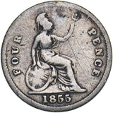 1855 Groat (Fourpence) - Victoria British Silver Coin