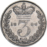 1886 Threepence - Victoria British Silver Coin