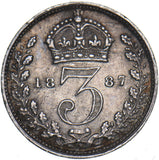1887 Threepence - Victoria British Silver Coin