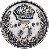 1887 Threepence - Victoria British Silver Coin