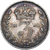 1891 Threepence - Victoria British Silver Coin