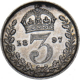 1897 Threepence - Victoria British Silver Coin