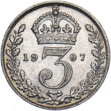 1907 Threepence - Edward VII British Silver Coin