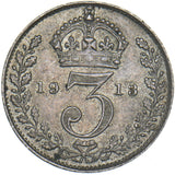 1913 Threepence - George V British Silver Coin