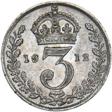 1912 Threepence - George V British Silver Coin