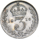 1916 Threepence - George V British Silver Coin