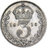 1916 Threepence - George V British Silver Coin