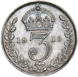 1916 Threepence - George V British Silver Coin