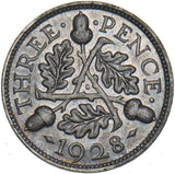 1928 Threepence - George V British Silver Coin