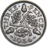 1934 Threepence - George V British Silver Coin