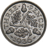 1936 Threepence - George V British Silver Coin