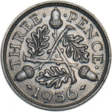 1936 Threepence - George V British Silver Coin