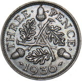 1936 Threepence - George V British Silver Coin