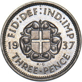 1937 Proof Silver Threepence - George VI British Silver Coin