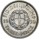 1939 Silver Threepence - George VI British Silver Coin