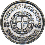 1942 Silver Threepence - George VI British Silver Coin