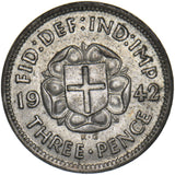 1942 Silver Threepence - George VI British Silver Coin