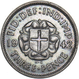 1942 Silver Threepence - George VI British Silver Coin