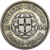 1944 Silver Threepence - George VI British Silver Coin
