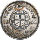 1944 Silver Threepence - George VI British Silver Coin