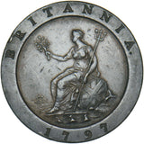1797 Cartwheel Twopence - George III British Copper Coin - Very Nice