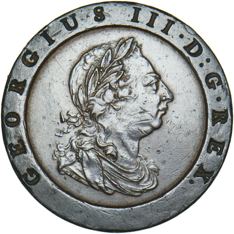 1797 Cartwheel Twopence - George III British Copper Coin - Very Nice