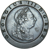 1797 Cartwheel Twopence - George III British Copper Coin - Nice