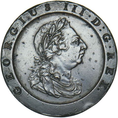 1797 Cartwheel Twopence - George III British Copper Coin - Nice
