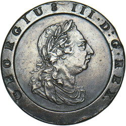1797 Cartwheel Twopence - George III British Copper Coin - Very Nice