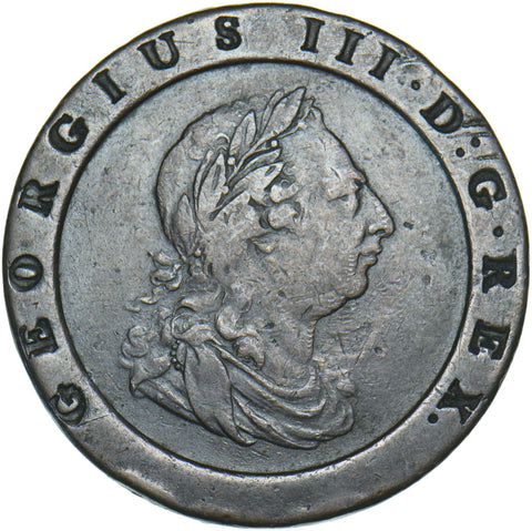 1797 Cartwheel Twopence - George III British Copper Coin - Nice
