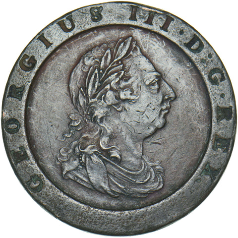 1797 Cartwheel Twopence - George III British Copper Coin - Nice