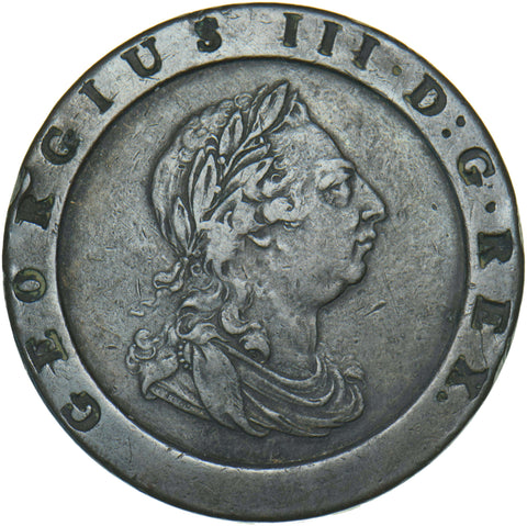 1797 Cartwheel Twopence - George III British Copper Coin - Nice