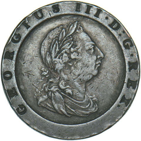1797 Cartwheel Twopence - George III British Copper Coin - Nice