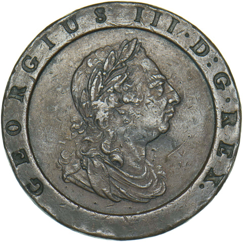 1797 Cartwheel Twopence - George III British Copper Coin - Nice