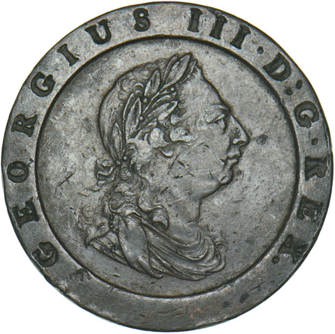 1797 Cartwheel Twopence - George III British Copper Coin - Nice