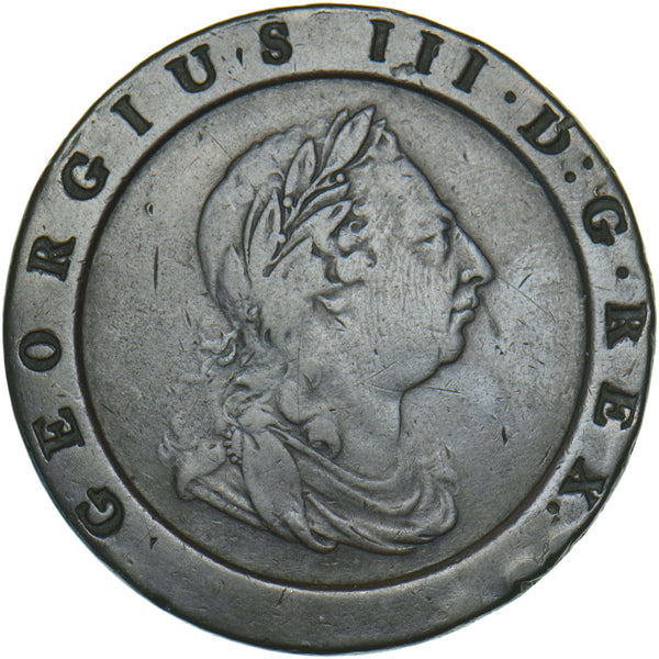 1797 Cartwheel Twopence - George III British Copper Coin - Nice